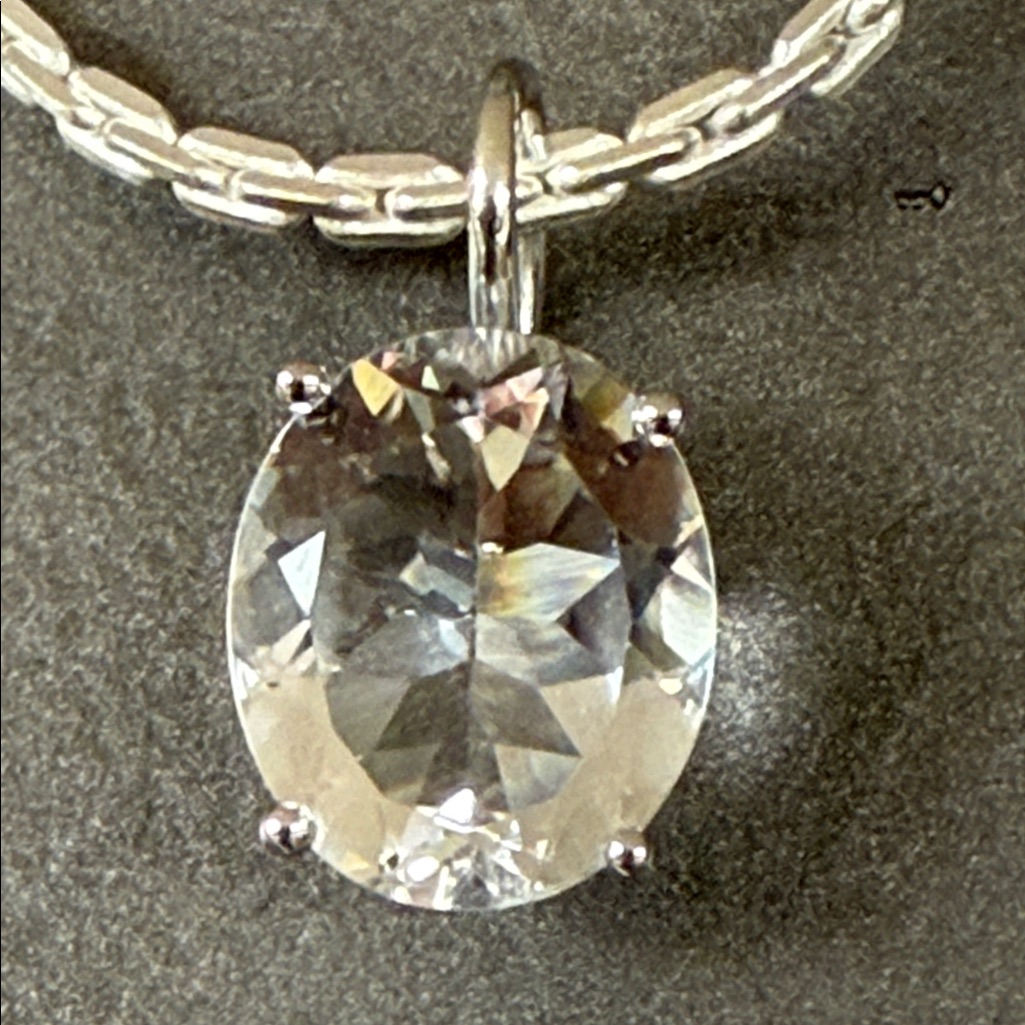 Jane Taylor White On White White Topaz White Gold Pendant New In Box